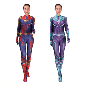 Traje de Capitana <span class=keywords><strong>Marvel</strong></span> para <span class=keywords><strong>Mujer</strong></span>, Mono de Spandex para Cosplay de Halloween, Disfraces de <span class=keywords><strong>Superhéroe</strong></span>, Modelo LIFC 2208022 Digital - Product Image 1
