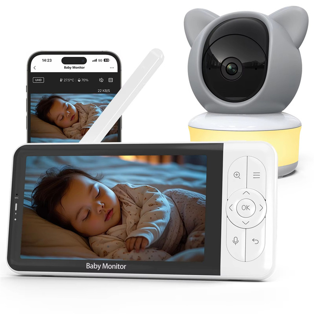 5.0Inch Wifi Video Baby Monitor 1080P Night Light Camera Audio Babyphone Night Vision 3000mAh Battery App Control Baby Monitor