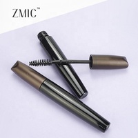 Tube vide en plastique noir pour mascara à sourcils, flacon unique pour sérum coiffant les cils, contenant de gel à sourcils rotatif avec brosse