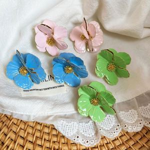 Drip Oil <b>Flower</b> Earrings <b>Sweet</b> and Fresh Earrings Fashionable and Versatile Earrings - Product Image 3