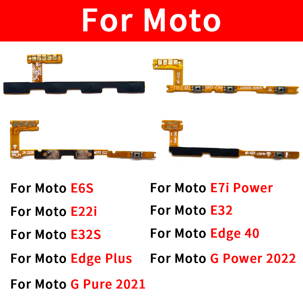 Câble Power Et Volume Pour Motorola Moto E22 Et E22i - Remplacement Facile - Couleur Noire - Marque GLOBALSTOCK