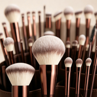 Ensemble de pinceaux de maquillage doux et moelleux JLY pour fond de teint, anticernes, fard à paupières, poudre fixante, pinceaux cosmétiques professionnels