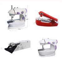 Zogifts Machine à coudre électrique portable en plastique, mini, domestique et industrielle, avec fonctions surjet, point noué, point papillon