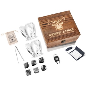 <span class=keywords><strong>Verre</strong></span> à whisky à l'ancienne en bois de pin, avec coupe-cigares dissimulé, cadeaux du nouvel an <span class=keywords><strong>pour</strong></span> hommes, boîte en bois de pin - Product Image 4