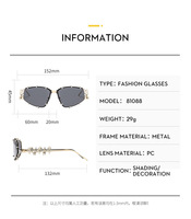 Lunettes de soleil Cyberpunk avec protection UV400, monture intégrale, design incrusté de diamants, verres teintés tendance, sans correction, simples