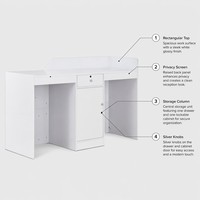 Comptoir de réception multifonctionnel moderne en bois, compact et peu encombrant, idéal pour les petites entreprises, salons de beauté et hôtels