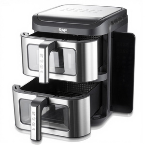Friteuse à air numérique grande capacité 6L+6L 2800W, double couche, 2 paniers, avec fenêtre de visualisation - Product Image 5