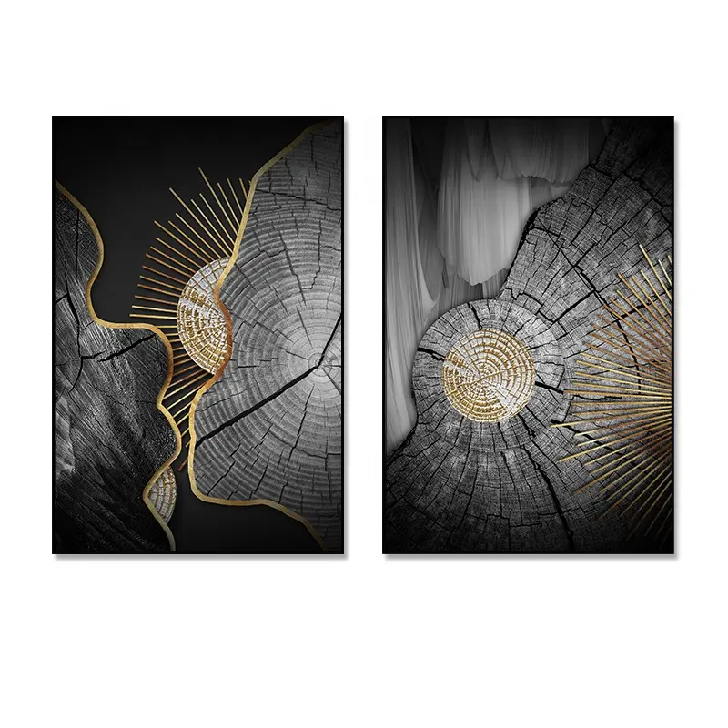 Wholesale Wall paintings canvas art decor set 2 abstract Black canvas print wall painting living room decor for sale