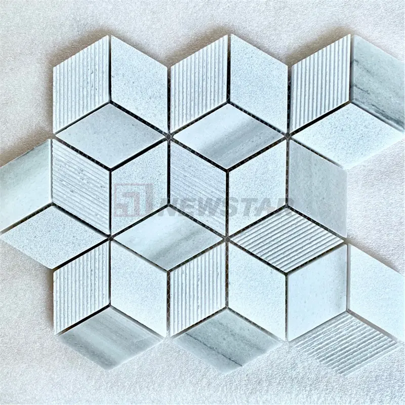 Newsta Badezimmer Küche Arbeits platte Marmor fliesen Naturstein Diamant Carrara Weiß Wandfliesen Boden Mosaik