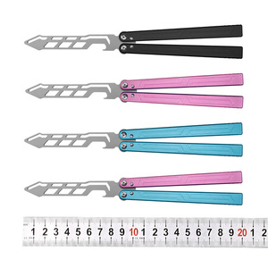 New Design 6061 Aluminum Steel Blade Push Button DIY <strong>Trainer</strong> <strong>Butterfly</strong> Practice Tool OEM Balisong Pocket <strong>Knife</strong> - Product Image 1