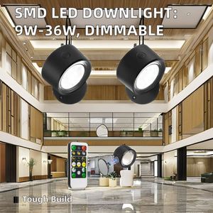 หลอดไฟ LED SMD สำหรับโคมดาวน์ไลท์แบบหรี่แสงได้ Dali โคมไฟเพดานอะลูมิเนียมแบบแขวนสำหรับตกแต่งภายในที่ทันสมัย 9W 12W 18W 36W มาตรฐาน IP44 มีสีดำและสีขาวให้เลือก - Product Image 2