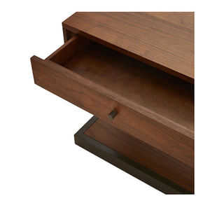 Mesita de noche de madera de estilo nórdico retro, mesita de noche minimalista japonesa de hierro forjado, mueble de almacenamiento para dormitorio, estilo americano de lujo ligero - Product Image 3
