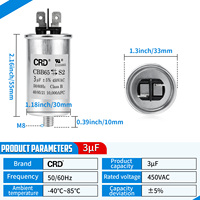 Condensateur de démarrage moteur CRD CBB65 3uF 450VAC, fabricant, fournisseur, usine, condensateur à film PP métallisé pour climatiseur