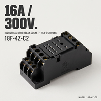Prise de relais industrielle Lanz 18F-4Z-C2 en plastique, borne à vis, 300V 16A, certifiée CE ROHS CCC, idéale pour le contrôle industriel