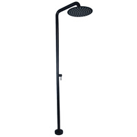 Douche extérieure noire moderne minimaliste sur pied, colonne de robinetterie pour piscine, plage, bain de jardin, certifiée CE SASO UPC HW1002