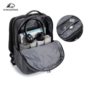 Kingsons Men's <b>Backpack</b> 20-35L <b>Large</b> <b>Capacity</b> Business Travel <b>Backpack</b> Solid Color Multi-layer Storage <b>Backpack</b> - Product Image 3
