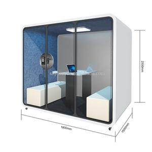 Cabina <span class=keywords><strong>de</strong></span> oficina modular portátil grande prefabricada, cabina <span class=keywords><strong>de</strong></span> reuniones reductora <span class=keywords><strong>de</strong></span> ruido para interiores con absorción <span class=keywords><strong>de</strong></span> sonido para espacios <span class=keywords><strong>de</strong></span> trabajo ocupados - Product Image 6