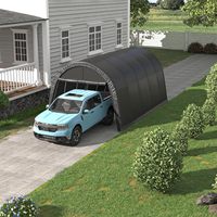 Abri de voiture 10x20 pieds, robuste, portable, simple, toit en arche tout acier, imperméable, pour une seule voiture, abri de stockage extérieur