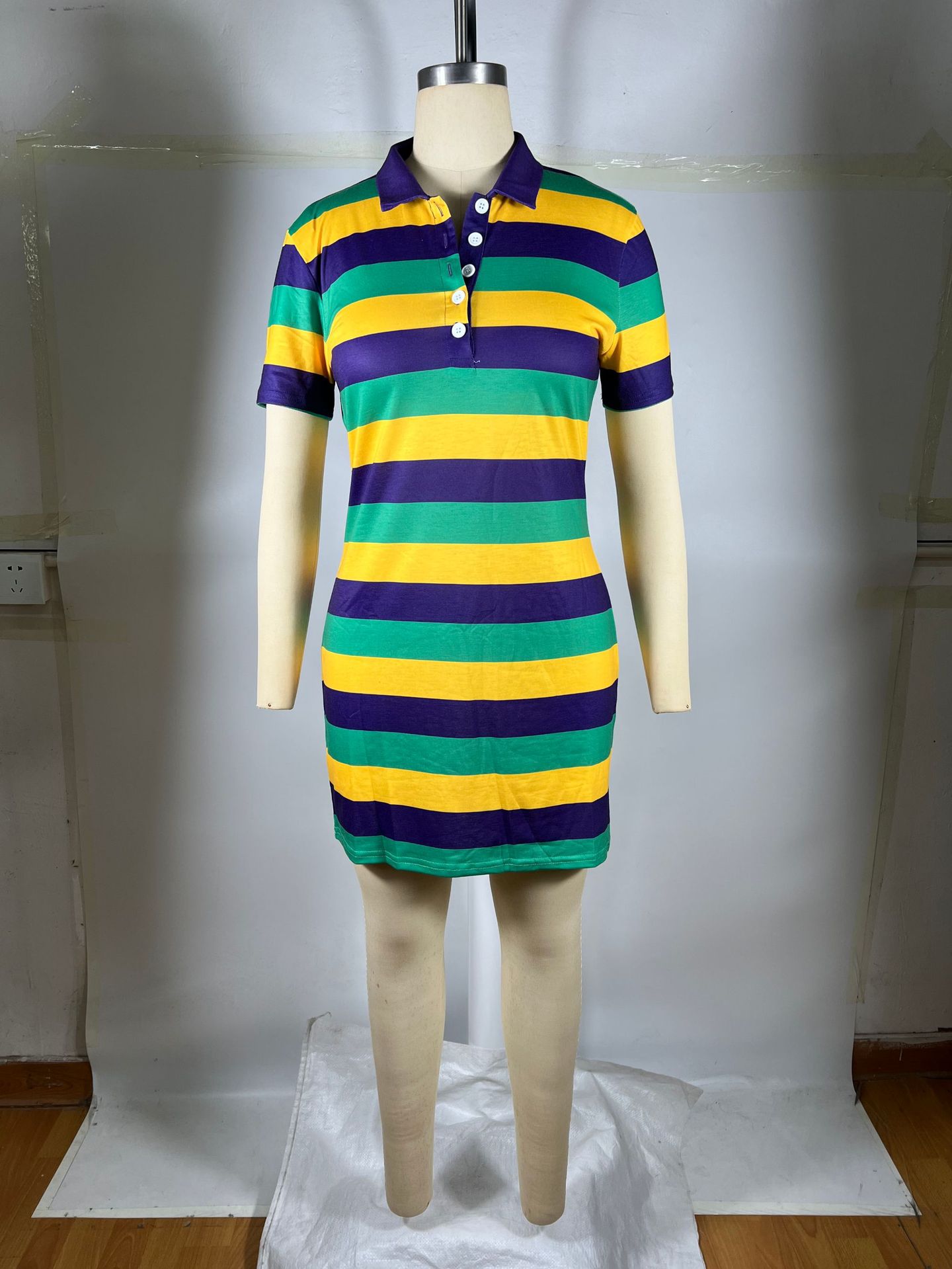 HANO Summer Mardi Gras Apparel Women Clothing Fashion Summer Ladies Striped  Shirt Dress Short Sleeve Casual Women's Dresses| Alibaba.com
