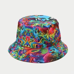 Sombrero Unisex con Estampado de Grafiti, Sombrero de Pescador para Todas las Temporadas, Sombrero Panamá para Exteriores, Sombrero de Hip Hop, Logotipo Bordado Personalizado - Product Image 4