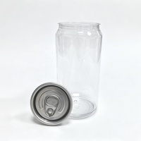 Bouteilles en plastique PET transparentes personnalisées avec logo de marque, sérigraphiées, avec couvercles, 350 ml, 500 ml, anti-fuite, pour jus et sodas, vente en gros