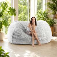 Fauteuil pouf surdimensionné en fausse fourrure de 1,80 m, housse de canapé géante moelleuse à texture crocodile pour salon, chambre et home cinéma