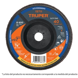 Truper DLTP-70120 7 'disco laminato tagliato fuori ruota 120 graniglia 7/8 'centro resina e metallo agente di incollaggio piatto modello mole - Product Image 1