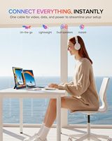 Monitor Portátil AHXJKA de 15.6 Pulgadas, Ultrafino, Full HD 1080p IPS, con Altavoz Integrado, USB-C, Plug-and-Play, Segunda Pantalla para Portátiles