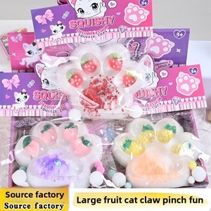 JY Nuevo Juguete Antiestrés de Fresa y Piña con Forma de Garra de Gato, Textura de Lodo, para Niños y Niñas, Lindo y Creativo, Edades 3+ - Product Image 3