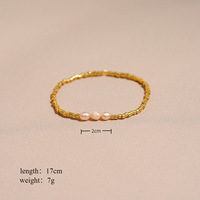 Bracelets en acier inoxydable et plaqués or PVD faits à la main, avec des perles de perles d'eau douce naturelles, ensembles de bracelets pour femmes