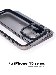 Coque de téléphone <span class=keywords><strong>en</strong></span> acier inoxydable avec bordure métallique, antichoc, avec cadre métallique pour la caméra, protection pour iPhone 15 14 Pro Max - Product Image 5