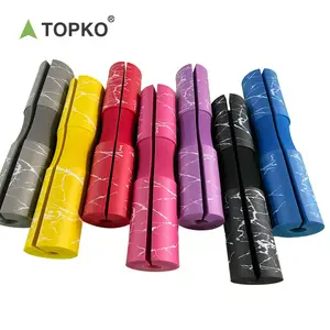 TOPKO定制标志健身房举重颈部肩部保护粉红色泡沫防滑杠铃下蹲垫，用于臀部推力