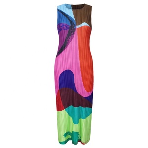 Casual Plus Size Slim Gradient Summer <strong>Blue</strong>, Gray, Yellow Long-sleeved <strong>Dress</strong> - Product Image 6
