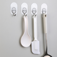 Lot de 20 paires de crochets auto-adhésifs solides et doubles faces pour le nettoyage des bijoux de cuisine, le rangement translucide des pots de salle de bain