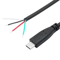 Cable USB C a 4 pines con cable desnudo 22AWG 5V 3A, tipo Pigtail, para bricolaje, reparación y reemplazo, 0.25M 1M 2M