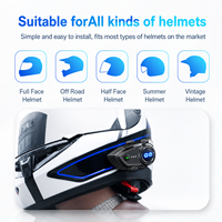 Intercom de casque de moto 5.1 pour 4 motards, communication 1000M, puce Qualcomm, suppression du bruit CVC, partage de musique, IPX6, 1000mAh