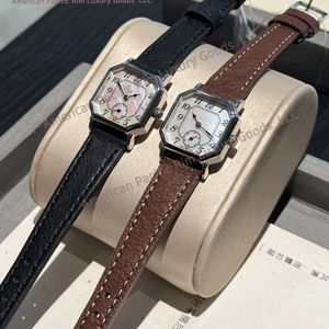 Montre analogique de luxe pour femme Longnes 2025, cadran carré avec petit cristal, bracelet en cuir, mouvement à quartz, chronomètre Hiou - Product Image 1