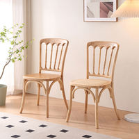 Chaise de salle à manger antique française en bois massif, siège d'appoint, chaise de dîner stable de style château, mobilier élégant pour appartement