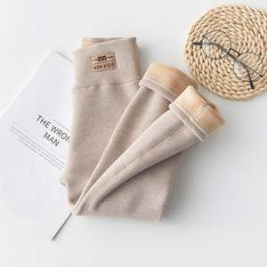 Pantaloni invernali da ragazza in cotone Extra spesso <span class=keywords><strong>Leggings</strong></span> foderati in pile stile Casual abbigliamento esterno caldo per bambini - Product Image 4