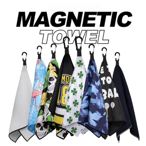 Serviette de golf en microfibre à aimant puissant avec motif gaufré, se fixe facilement aux chariots de golf ou aux clubs - Product Image 3