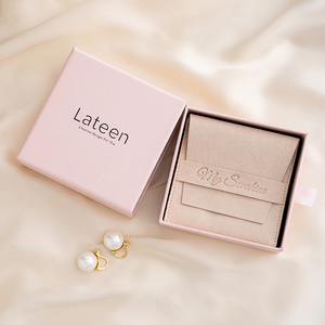Custom <b>Gold</b> Logo Luxury Paper <b>Drawer</b> Box Rigid Cardboard Sliding <b>Pull</b> Out Jewelry Gift Packaging Box for Necklace - Product Image 3