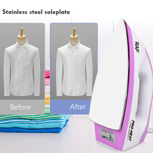 Fer à repasser à sec 1000W, semelle antiadhésive, thermostat réglable, chauffe rapide, corps rose, prise UK, pour vêtements et linge domestique - Product Image 4