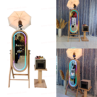 Photomaton en bois Machine Photomaton à écran tactile de 21.5 pouces avec support d'imprimante Photomaton Vintage Dslr pour fête de mariage