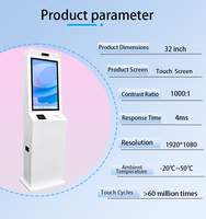 à commande automatique pour PC à écran tactile debout de 32 pouces, Kiosque interactif d'imprimante Android POS en libre-service