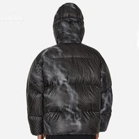YuFan personnalisé 2023 OEM ODM hiver nouvelle ligne imprimée manteau en duvet à capuche manteau en duvet veste en duvet gonflée pour hommes