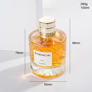Fragancia 2026 de Lujo, Botella de Perfume Transparente de 50ml/100ml con Ventana y Etiqueta, Cilindro Tallado, Pulverizador y Tapa de <span class=keywords><strong>Zamak</strong></span> - Product Image 3