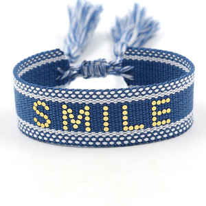 Cadeaux promotionnels Happy <span class=keywords><strong>Nice</strong></span> Mom love Letter Woven Bracelet Creative Fashion Holiday Gift New Custom Promotional Wristbands - Product Image 5