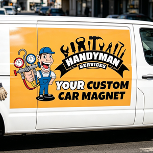 Aimant de <span class=keywords><strong>voiture</strong></span> <span class=keywords><strong>personnalisé</strong></span>, panneau magnétique de véhicule de réparateur de dessins animés, aimant publicitaire d'entreprise personnalisable - Product Image 3