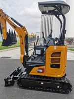 Excavator Mini Crawler SY18U 1,9 Ton, Bucket 0,04m³, Tenaga Mesin 14,6KW, Kabin Terbuka, dan Zero Tail Swing untuk Penggalian Kebun dan Pertanian