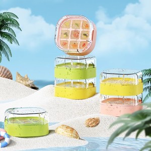 Molde de silicona para cubitos de hielo, mini bandeja cuadrada de calidad alimentaria para congelador, uso doméstico, verde esmeralda, amarillo limón, rosa flor de cerezo - Product Image 1